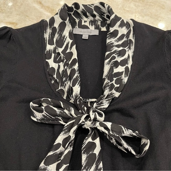 Classiques Entier | Knit Blouse with Attached Scarf | Size Small - Picture 2 of 10